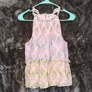 Floral Halter Blouse in Pastel Shades